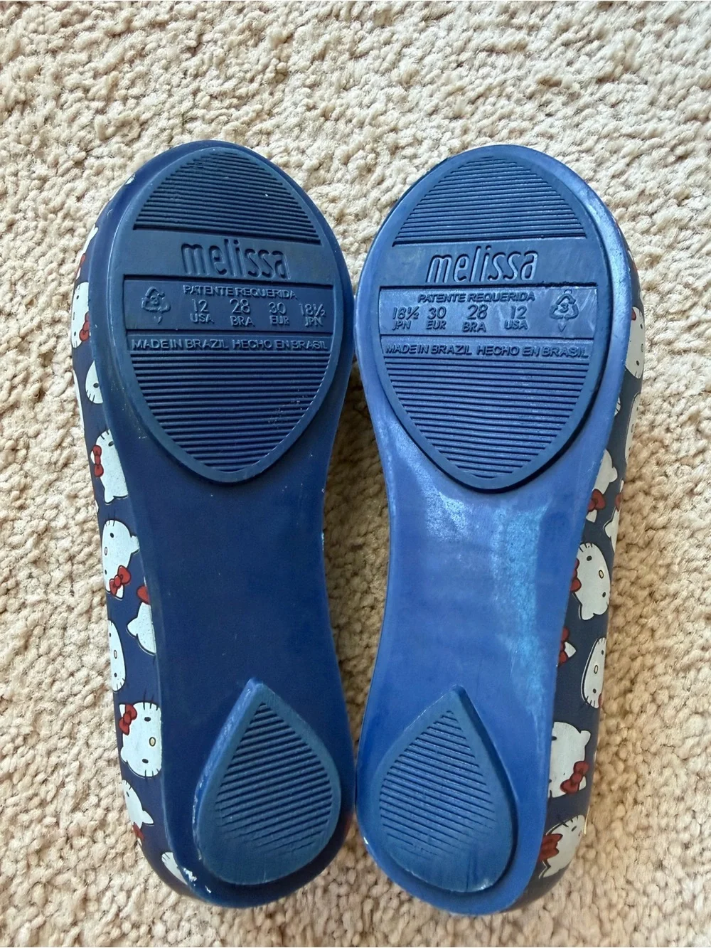 Mini Melissa Hello Kitty Girls Navy 12 Flats